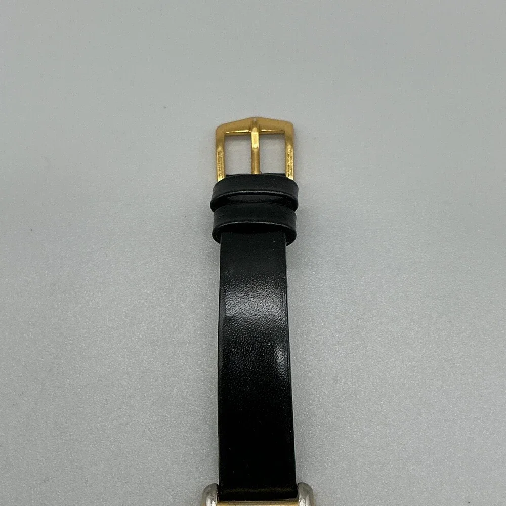 Caravelle By Bulova Womens Watch 20mm Tank White Dial Black Leather New Battery